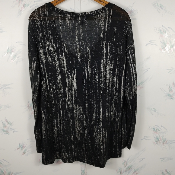 Rock & Republic Black Metallic Long Sleeve Top - Picture 6 of 8